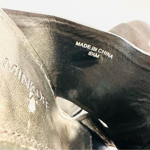 NEW REBECCA MINKOFF Classic Black Suede Chunky Platform Heeled Sandals Mules 8.5 - Picture 9 of 12